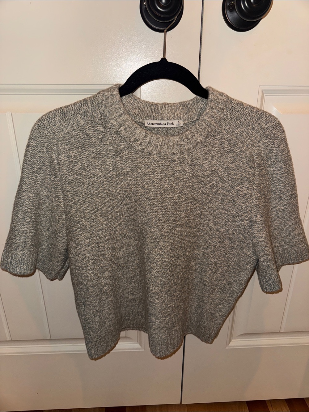 Abercrombie and Fitch short sleeve gray crewneck sweater